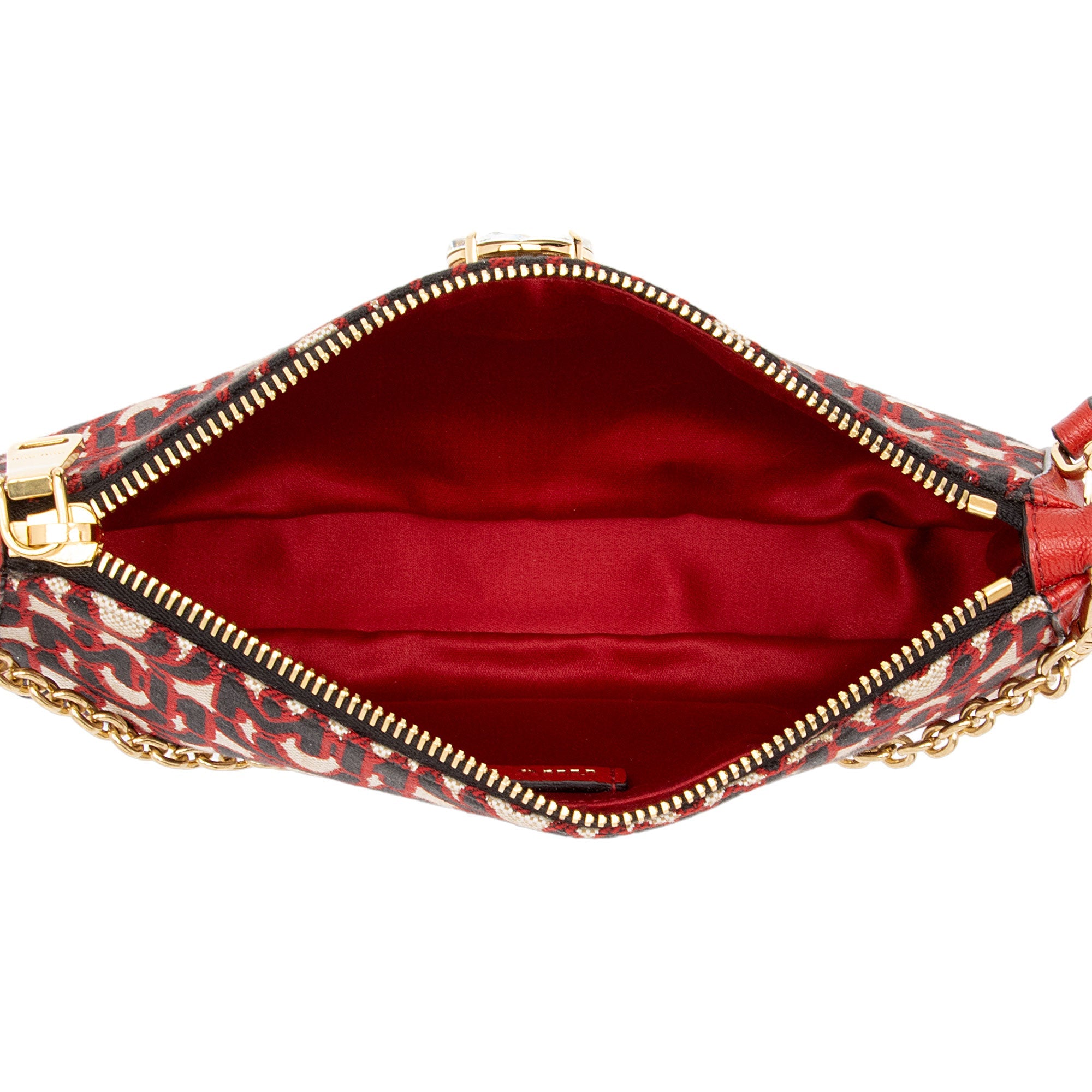 Miu Miu Monogram Jacquard Madras Crossbody Bag (SHF-Z3G2Rc)