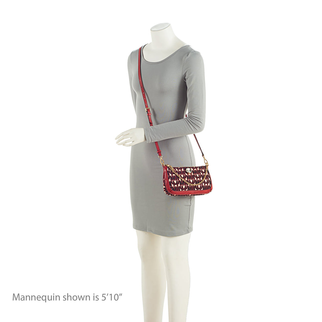 Miu Miu Monogram Jacquard Madras Crossbody Bag (SHF-Z3G2Rc)
