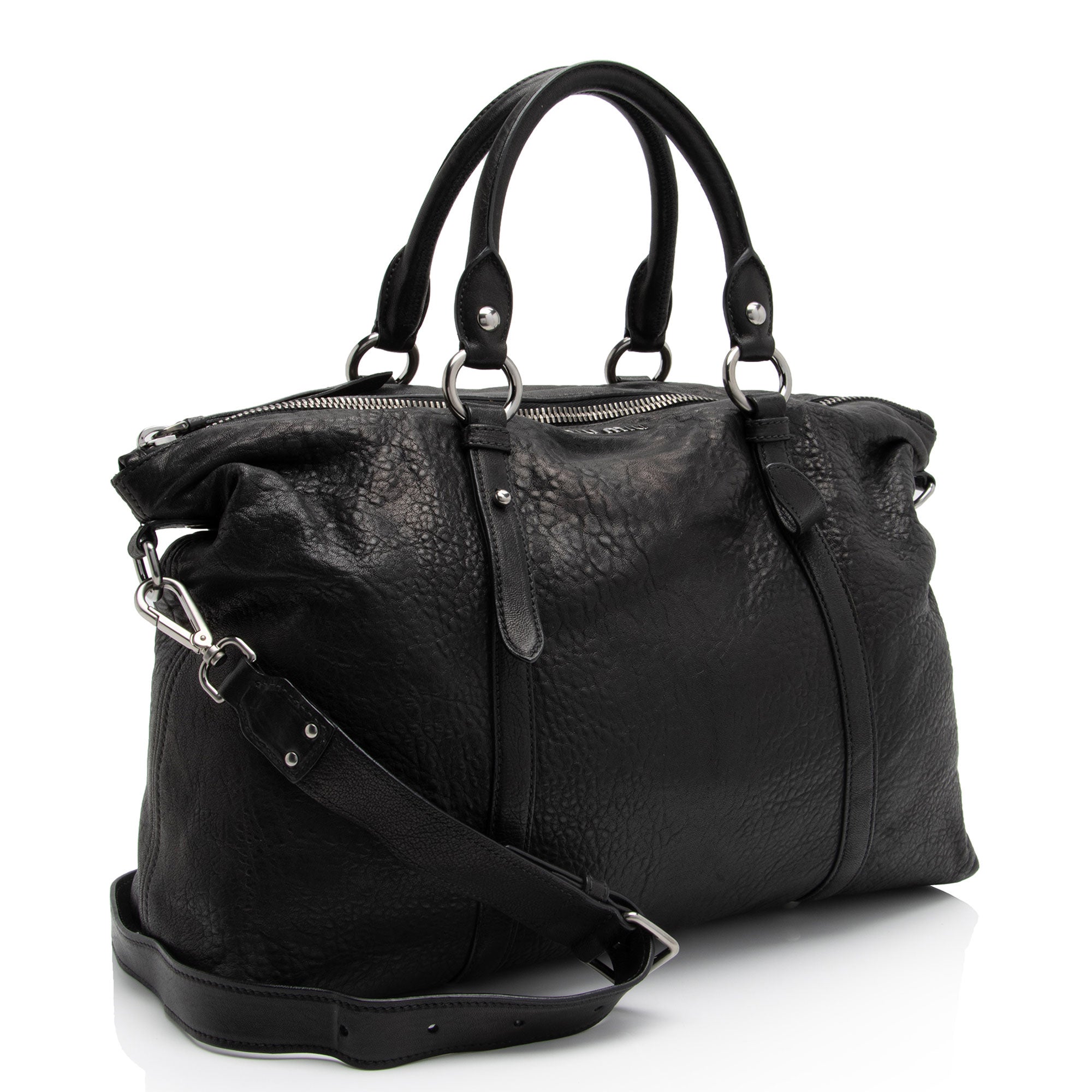 Miu Miu Nappa Leather Monk Satchel (SHF-bc0OGc)