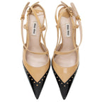 Miu Miu Patent Leather Brogue Slingback Pumps - Size 9 / 39 (SHF-PUrdef)