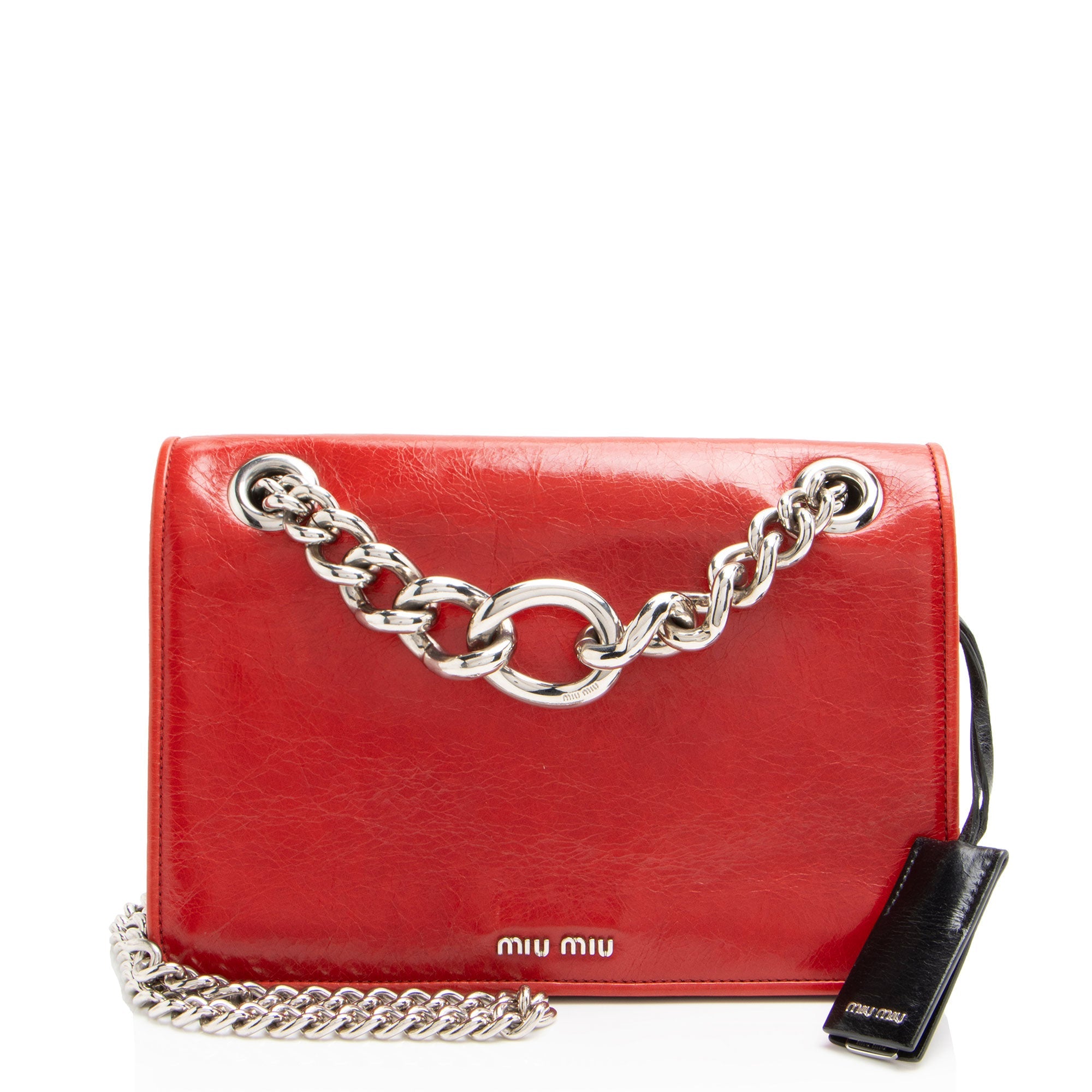 Miu Miu Patent Leather Club Chain Shoulder Bag