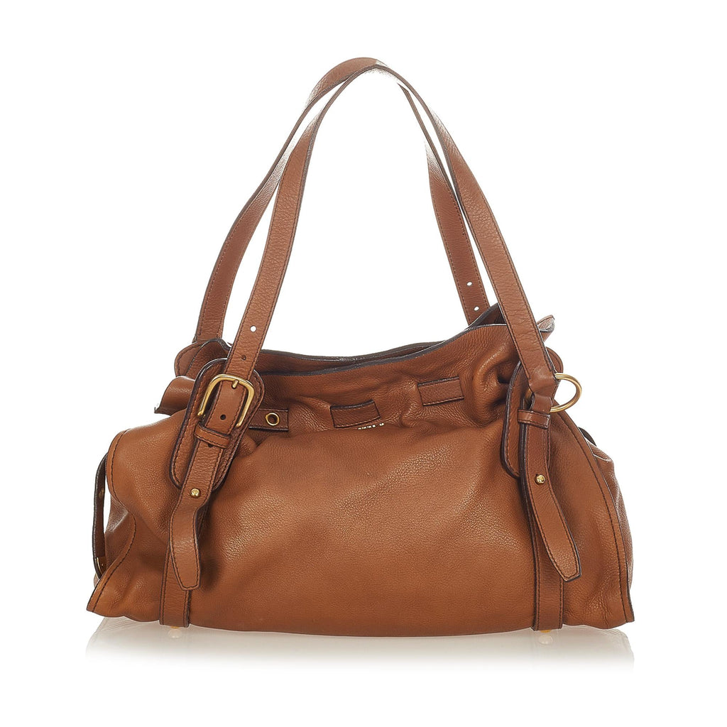 Miu Miu Peggy Bow Leather Tote Bag (SHG-24756)