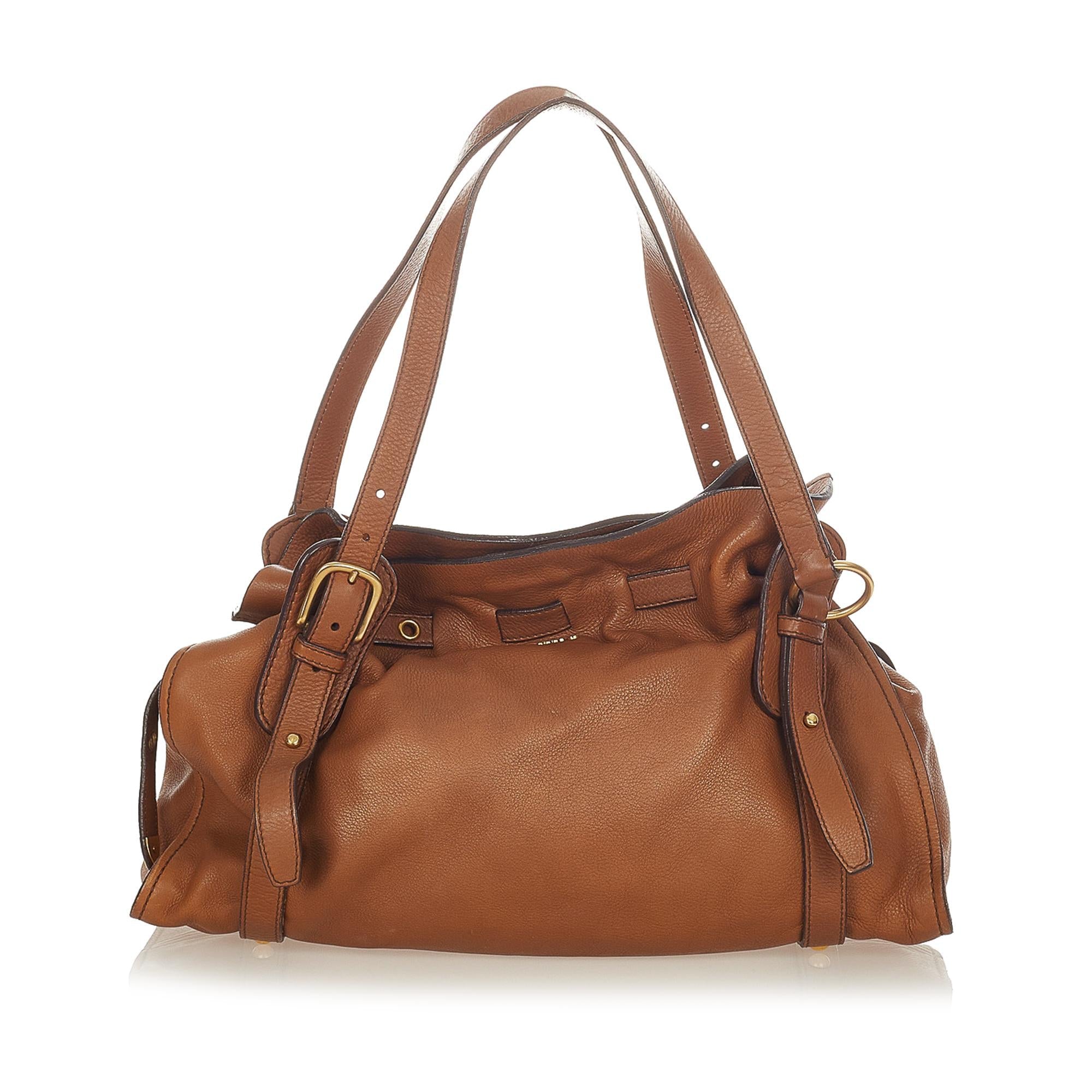 Miu Miu Peggy Bow Leather Tote Bag (SHG-24756)