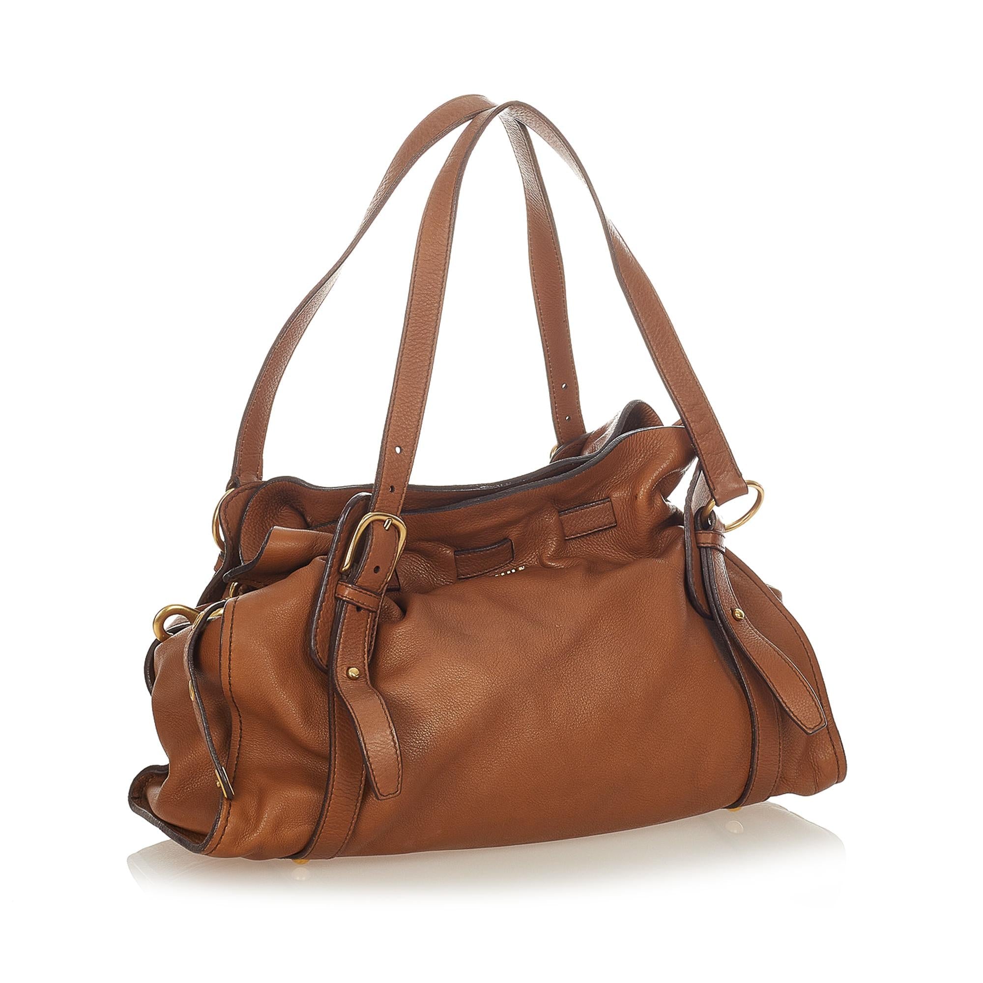 Miu Miu Peggy Bow Leather Tote Bag (SHG-24756)