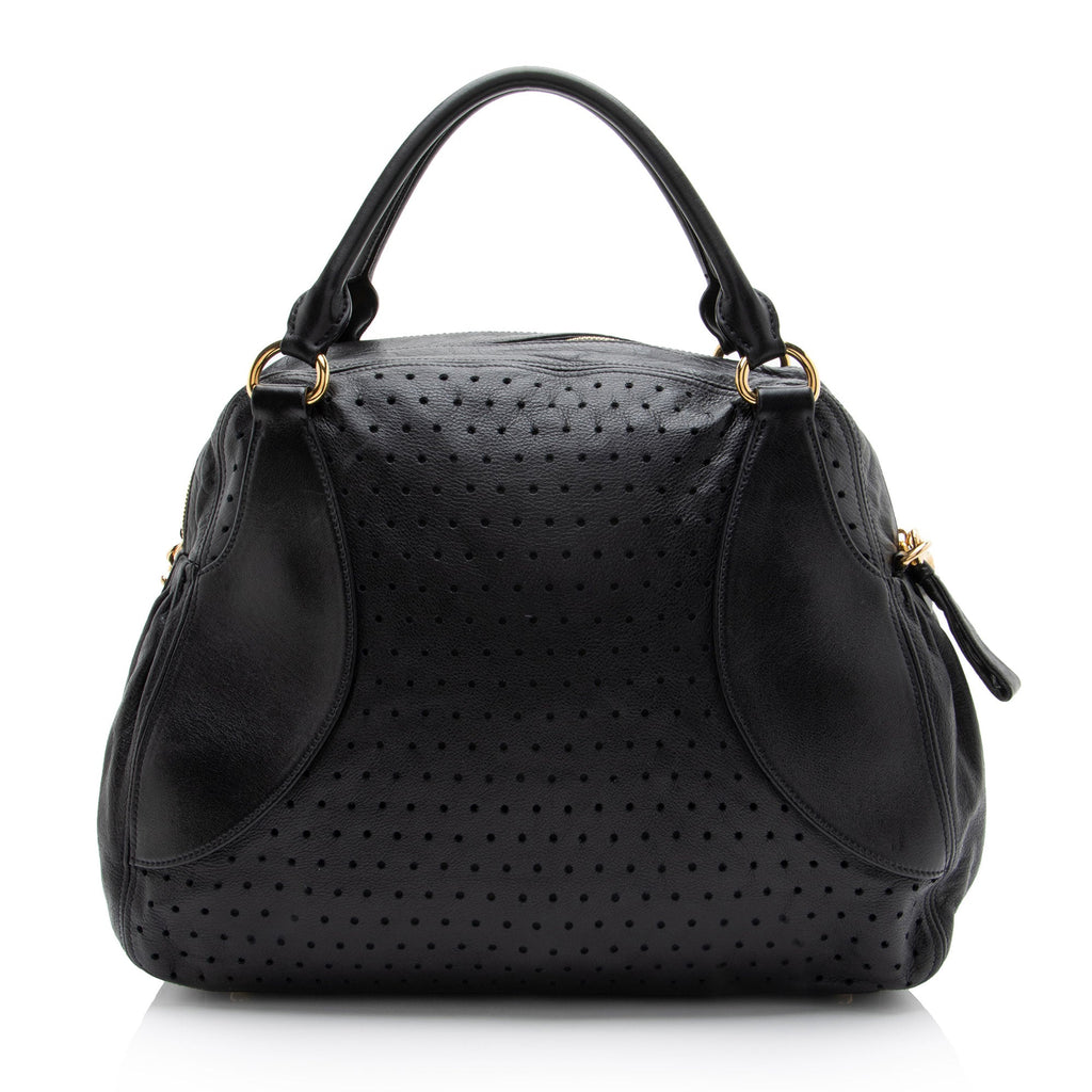 Miu Miu Perforated Leather Large Bowler Satchel
