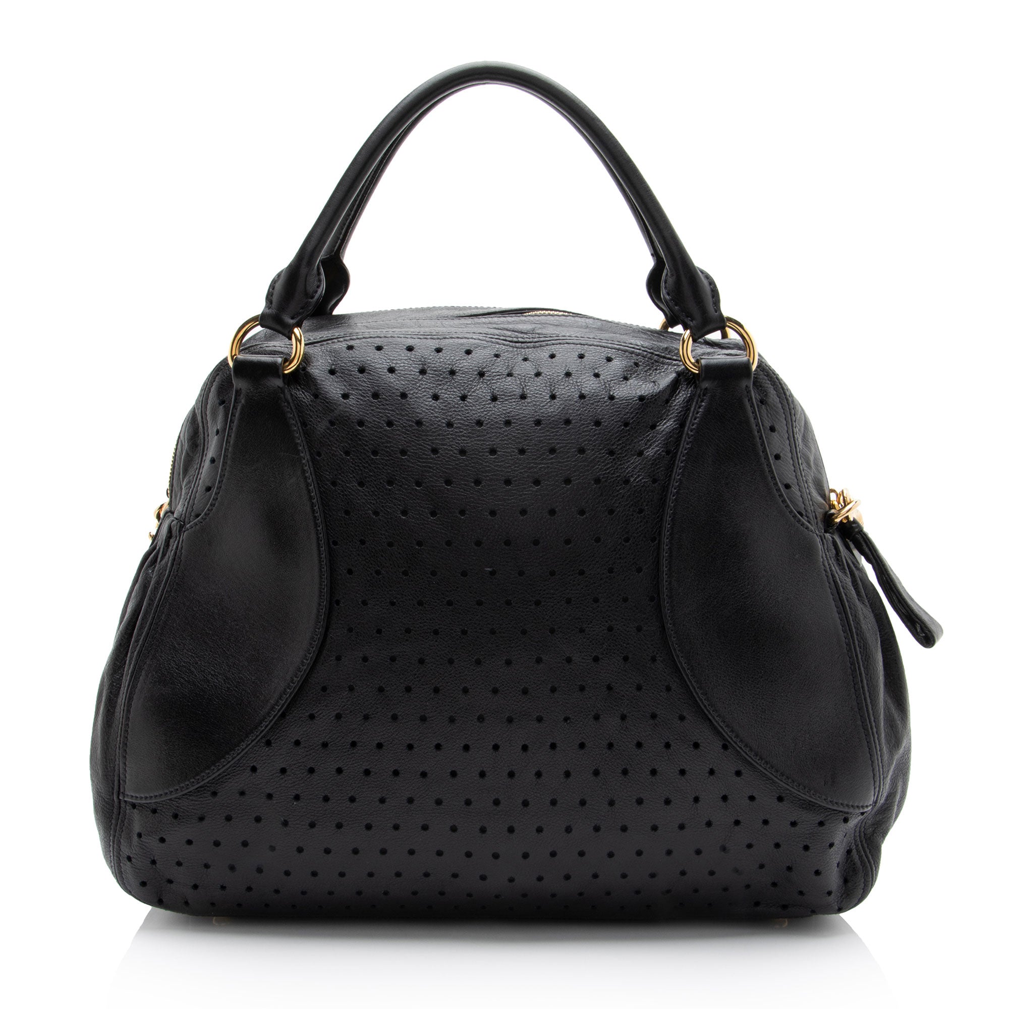 Miu Miu Perforated Leather Large Bowler Satchel