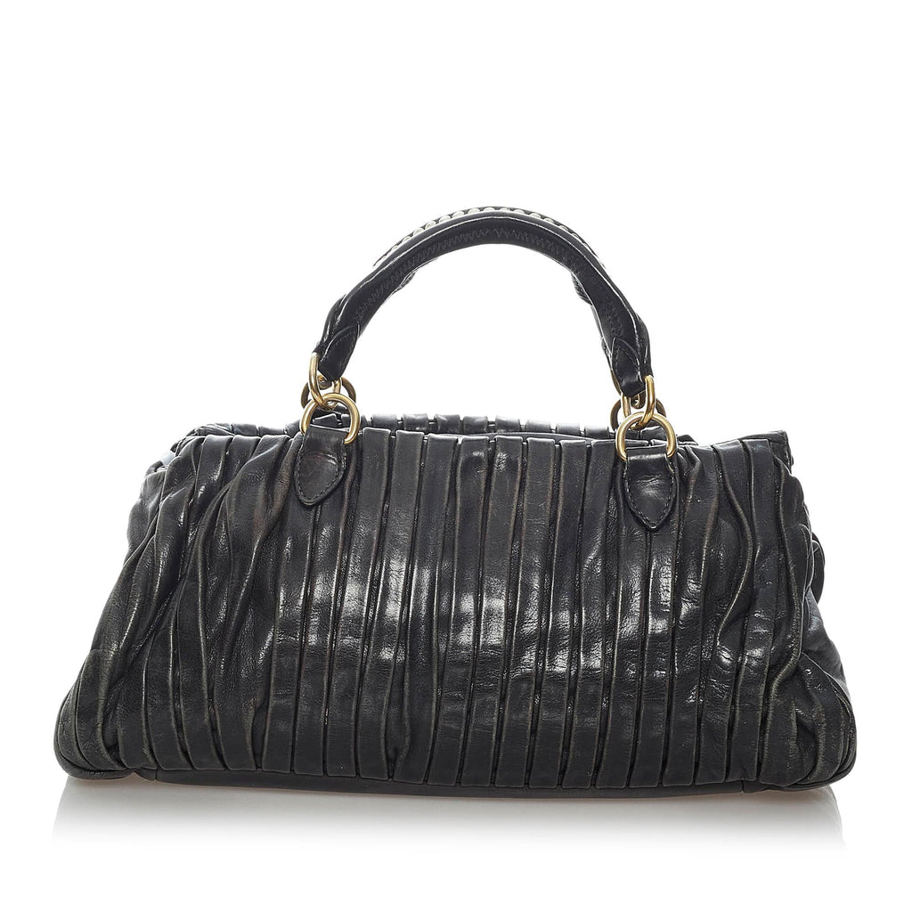 Miu Miu Pleated Leather Satchel (SHG-29675)