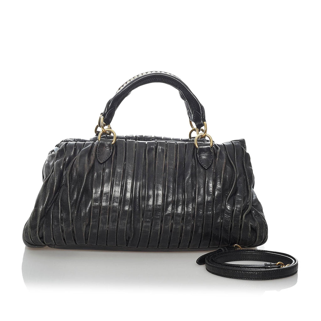 Miu Miu Pleated Leather Satchel (SHG-29675)