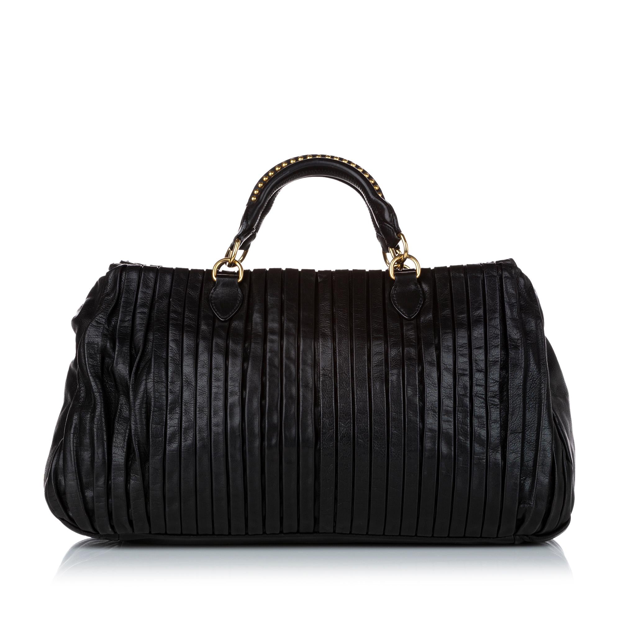 Miu Miu Plisse Leather Satchel (SHG-29659)