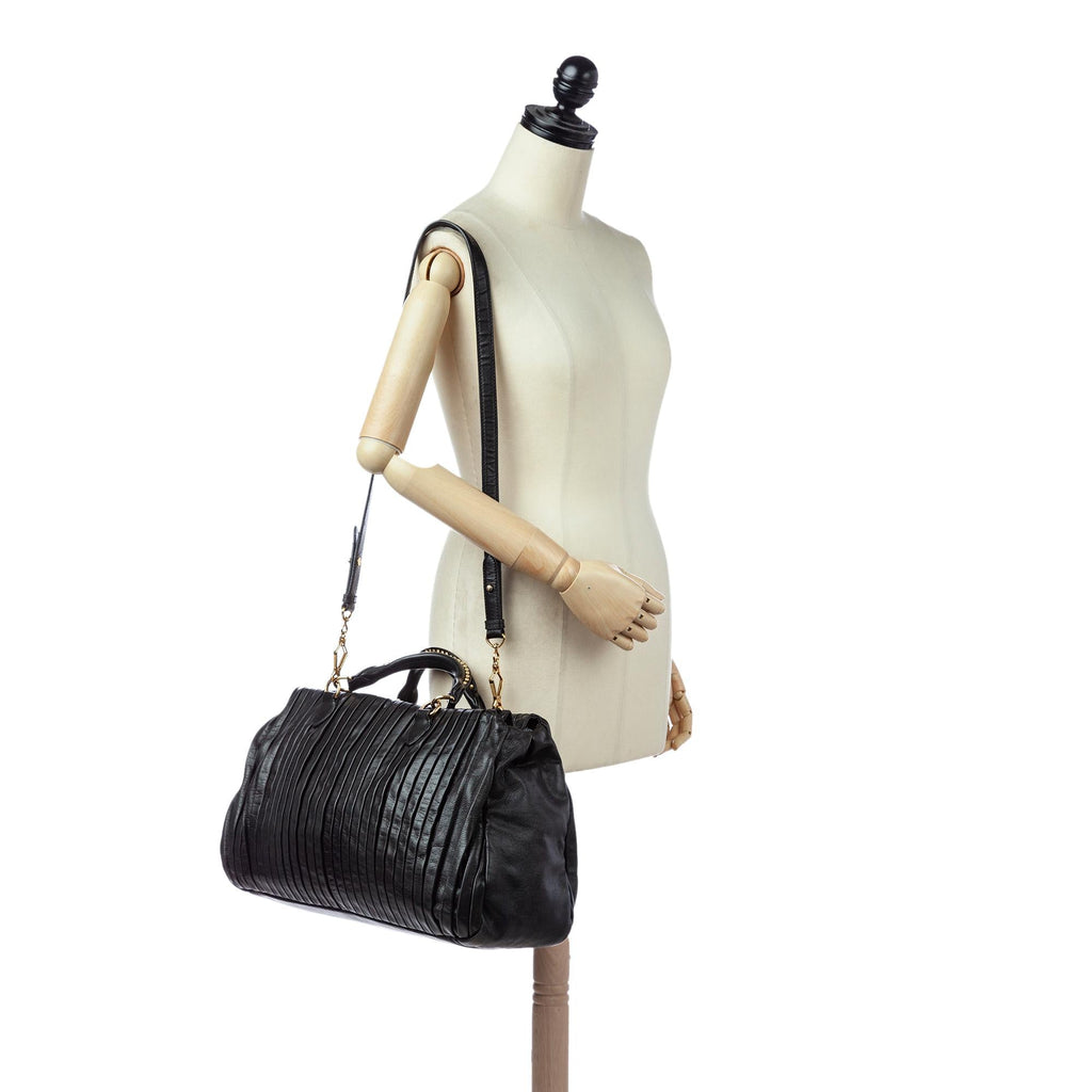 Miu Miu Plisse Leather Satchel (SHG-29659)