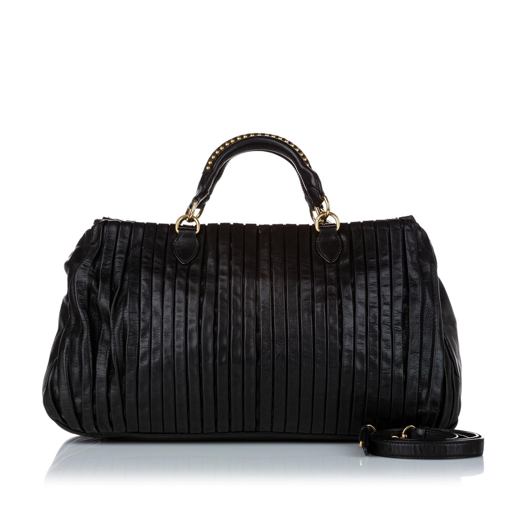 Miu Miu Plisse Leather Satchel (SHG-29659)
