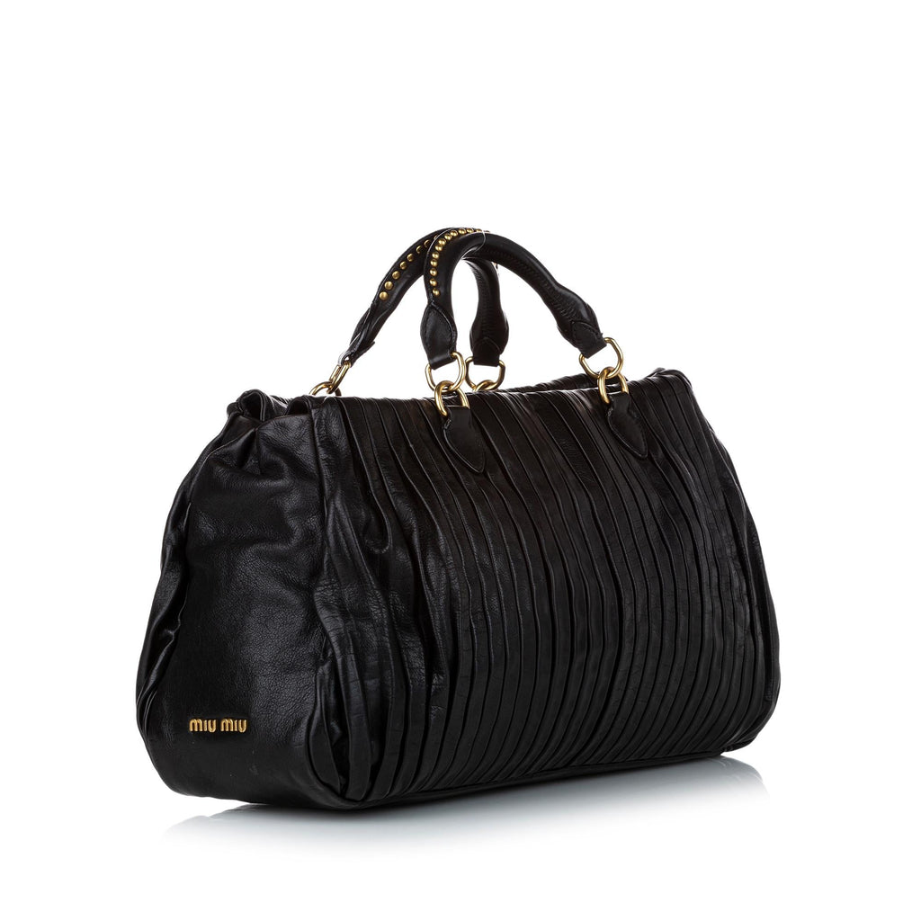 Miu Miu Plisse Leather Satchel (SHG-29659)