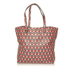 Miu Miu Printed Leather Madras Tote (SHG-29674)