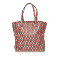 Miu Miu Printed Leather Madras Tote (SHG-29674)