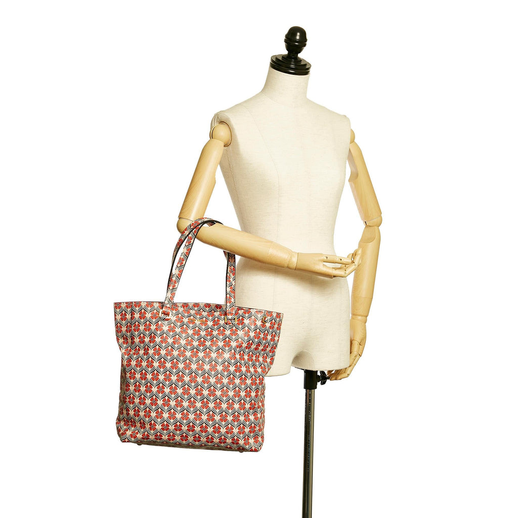 Miu Miu Printed Leather Madras Tote (SHG-29674)