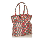 Miu Miu Printed Leather Madras Tote (SHG-29674)