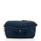 Miu Miu Quilted Denim Biker Shoulder Bag (SHF-5UGzwA)