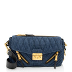 Miu Miu Quilted Denim Biker Shoulder Bag (SHF-5UGzwA)