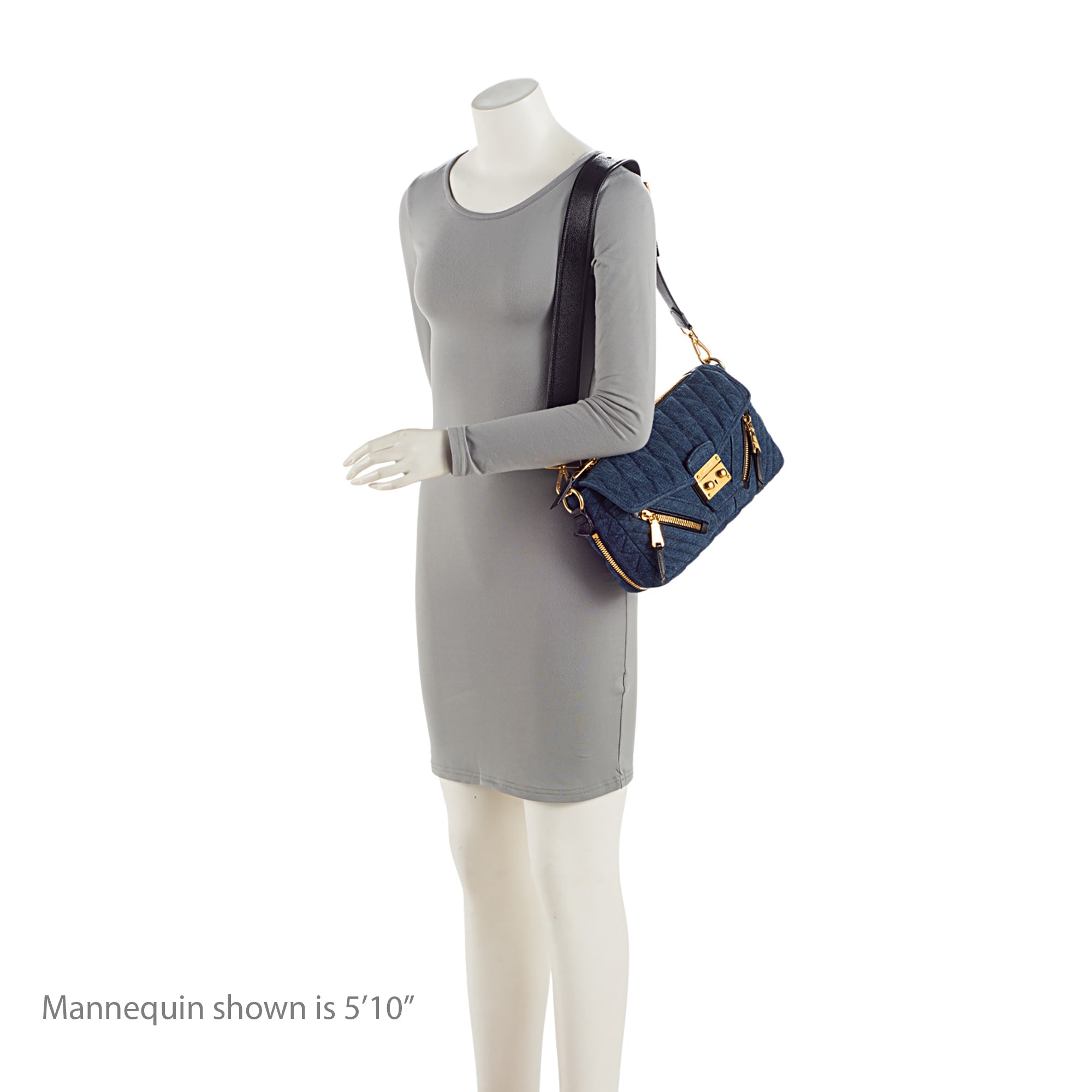 Miu Miu Quilted Denim Biker Shoulder Bag (SHF-5UGzwA)