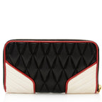 Miu Miu Quilted Leather Biker Zip Around Wallet (SHF-20286)