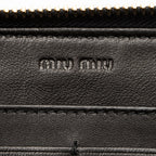 Miu Miu Quilted Leather Biker Zip Around Wallet (SHF-20286)