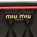 Miu Miu Quilted Leather Biker Zip Around Wallet (SHF-20286)