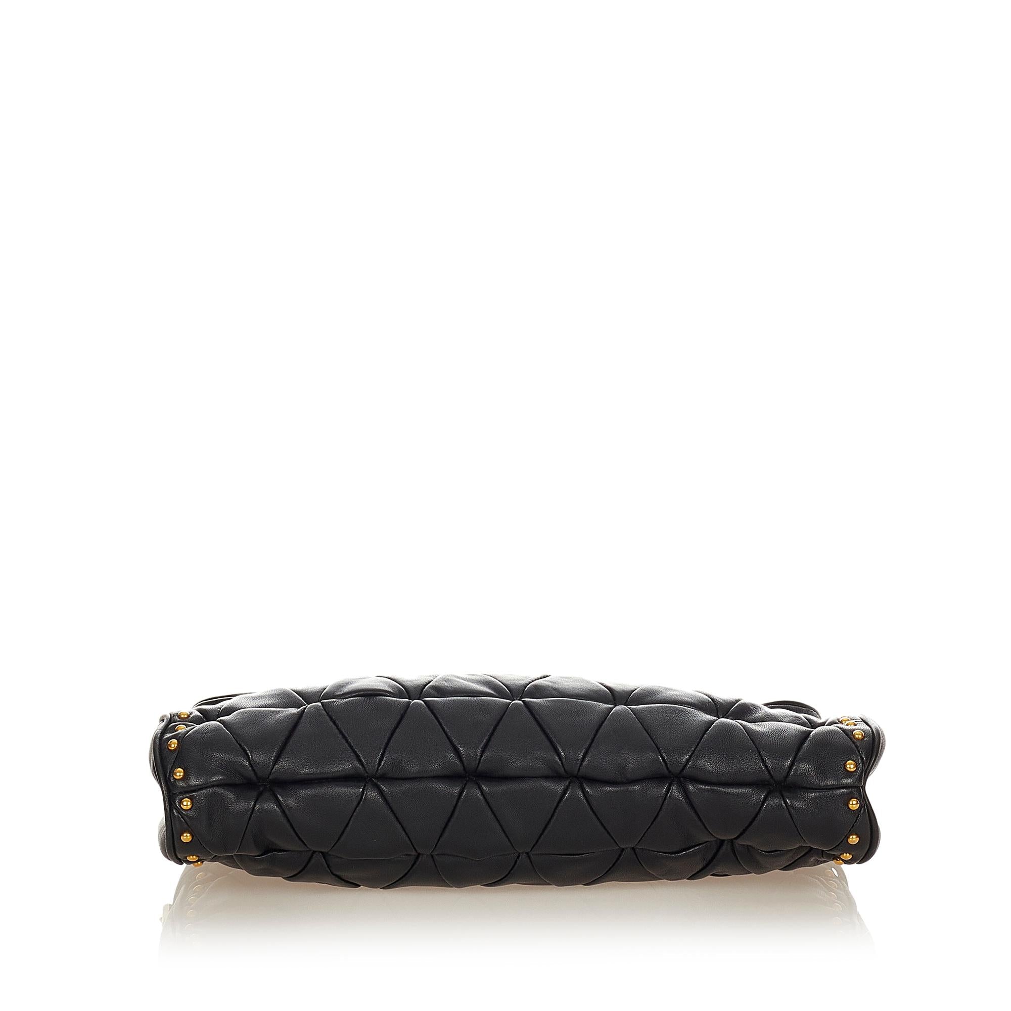 Miu Miu Quilted Studded Leather Clutch Bag (SHG-25332)