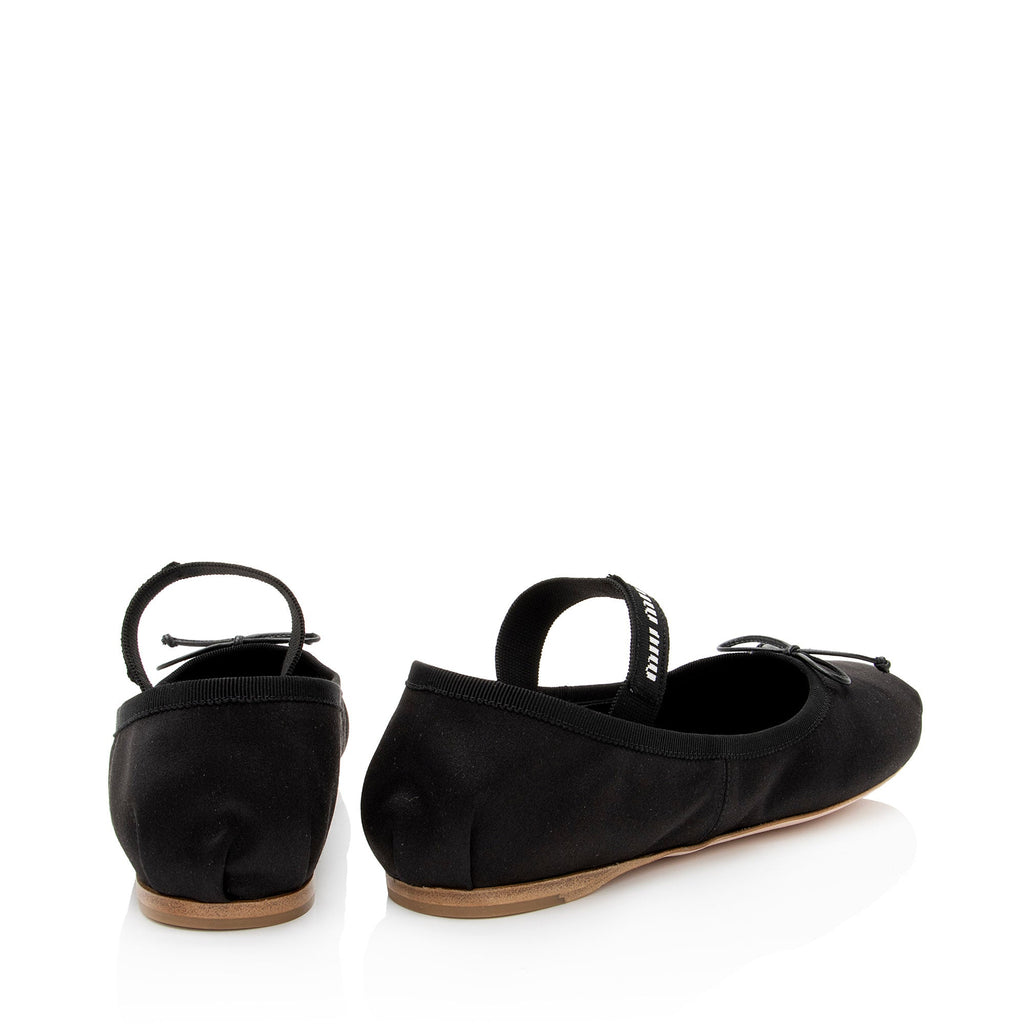 Miu Miu Satin Bow Ballet Flats - Size 7.5 / 37