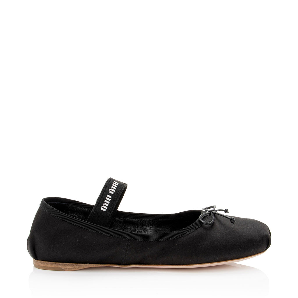 Miu Miu Satin Bow Ballet Flats - Size 7.5 / 37