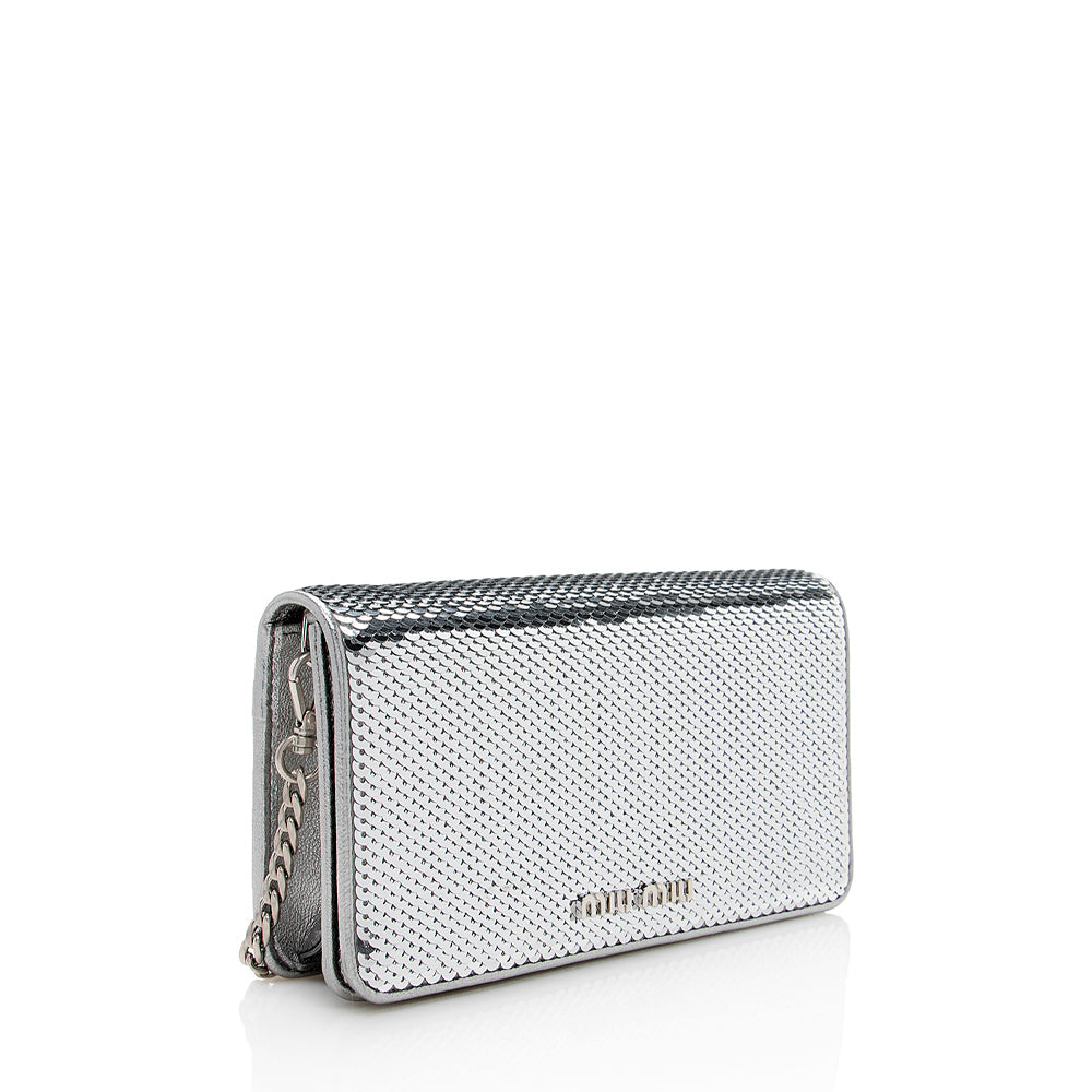 Miu Miu Sequin Flap Crossbody Bag (SHF-18182)