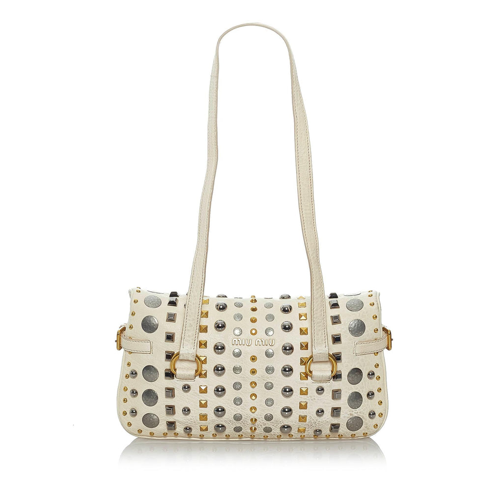 Miu Miu Studded Leather Shoulder Bag (SHG-30053)