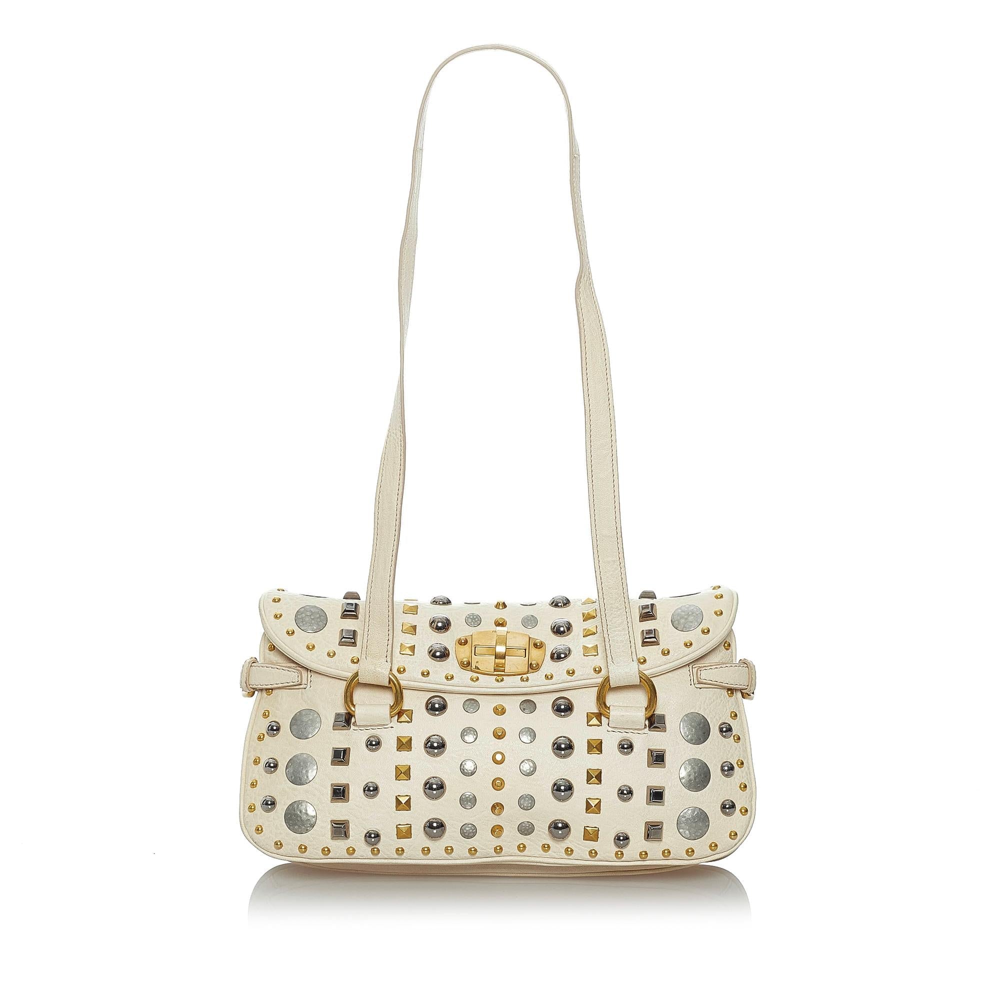 Miu Miu Studded Leather Shoulder Bag (SHG-30053)