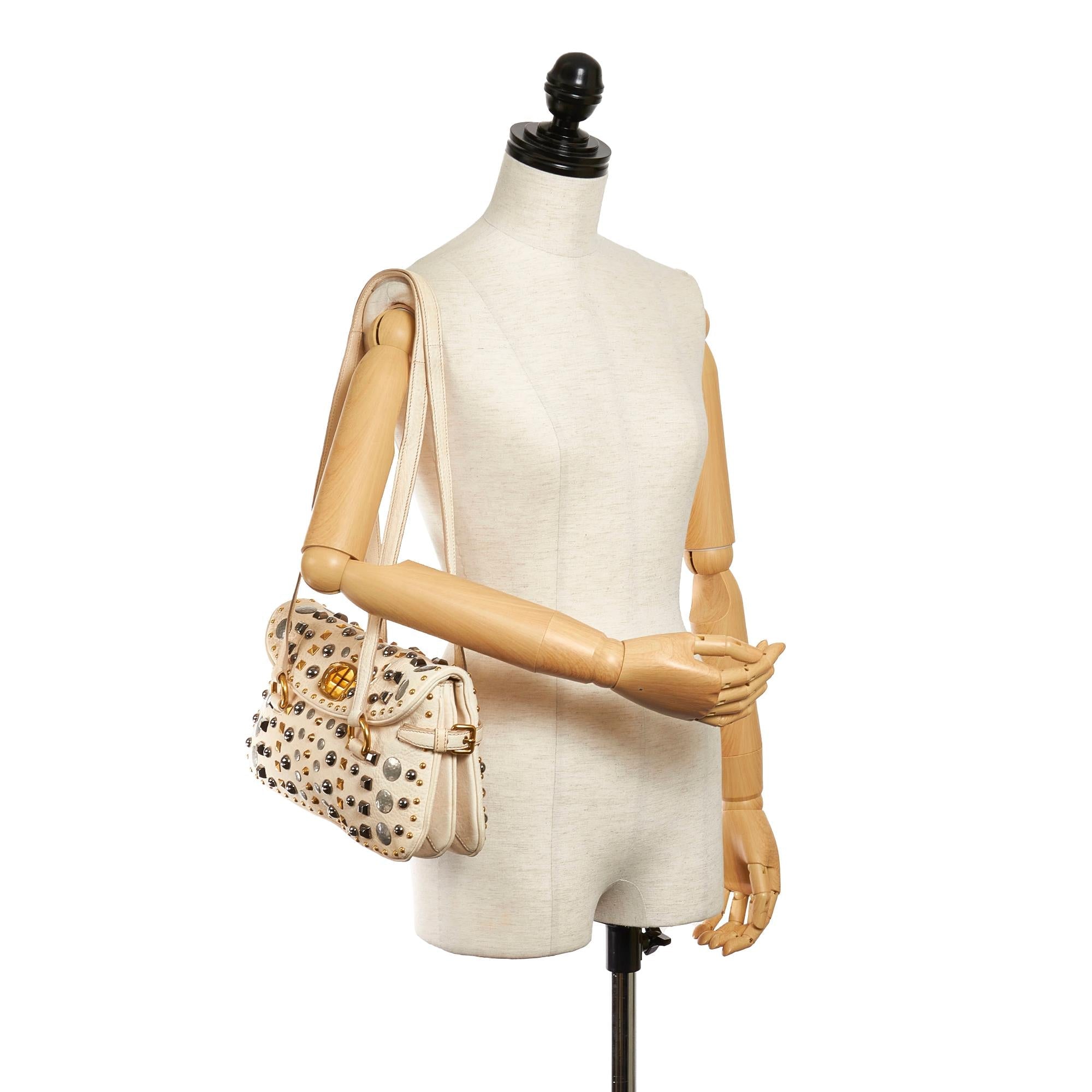 Miu Miu Studded Leather Shoulder Bag (SHG-30053)