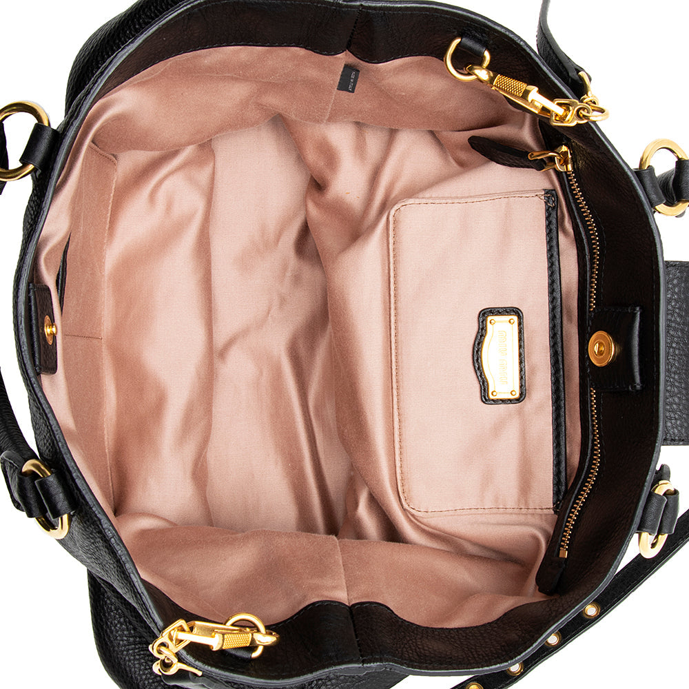 Miu Miu Vitello Caribu Convertible Tote (SHF-20226)