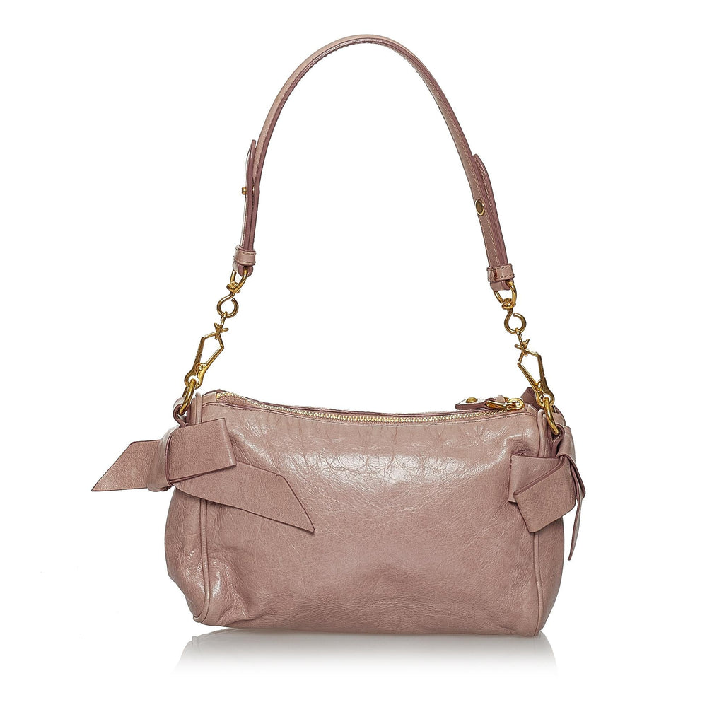 Miu Miu Vitello Lux Bow Baguette (SHG-31226)