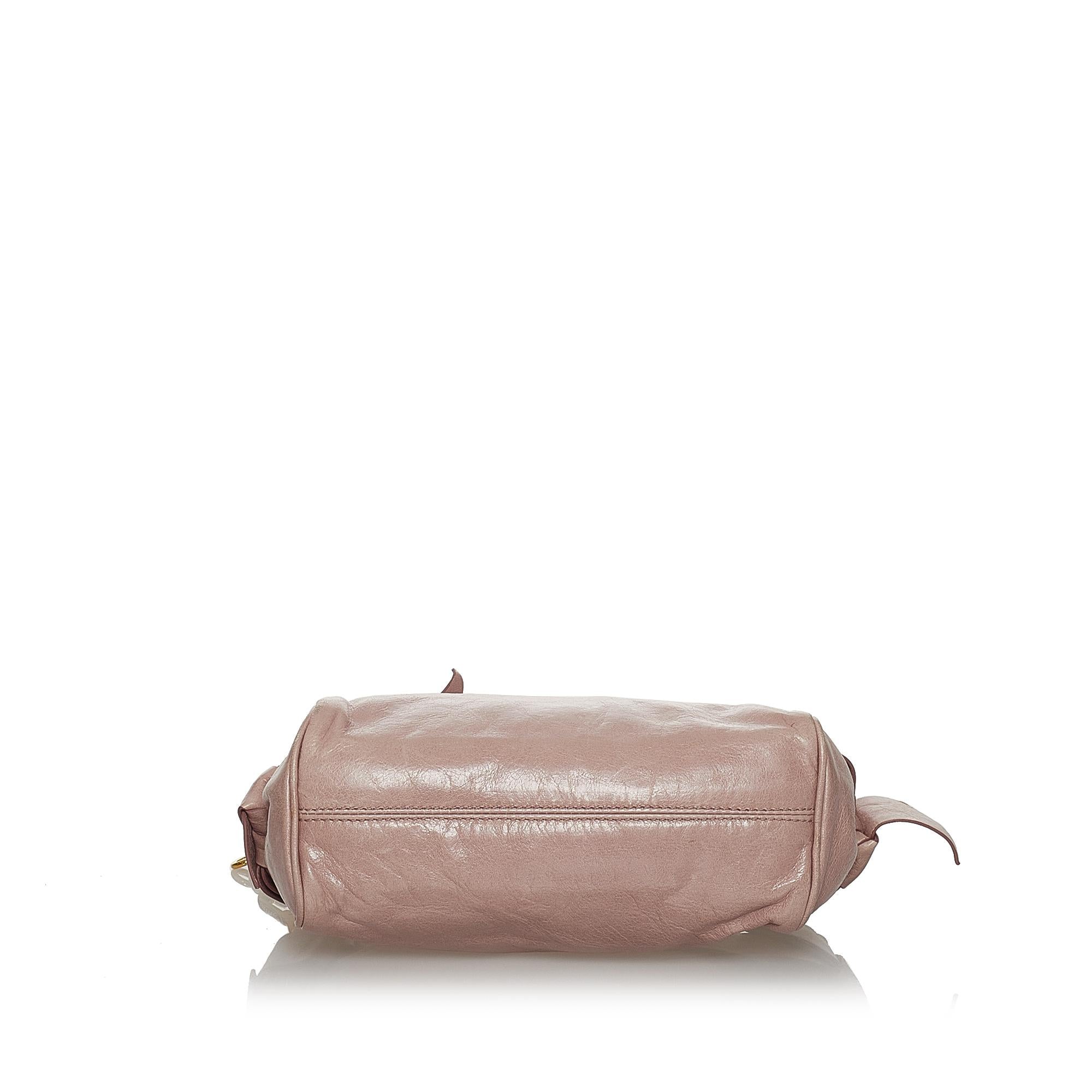 Miu Miu Vitello Lux Bow Baguette (SHG-31226)