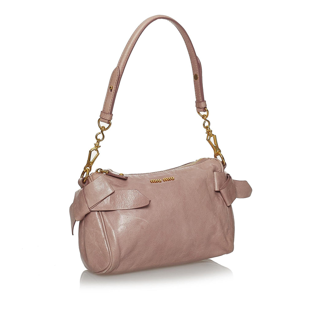 Miu Miu Vitello Lux Bow Baguette (SHG-31226)
