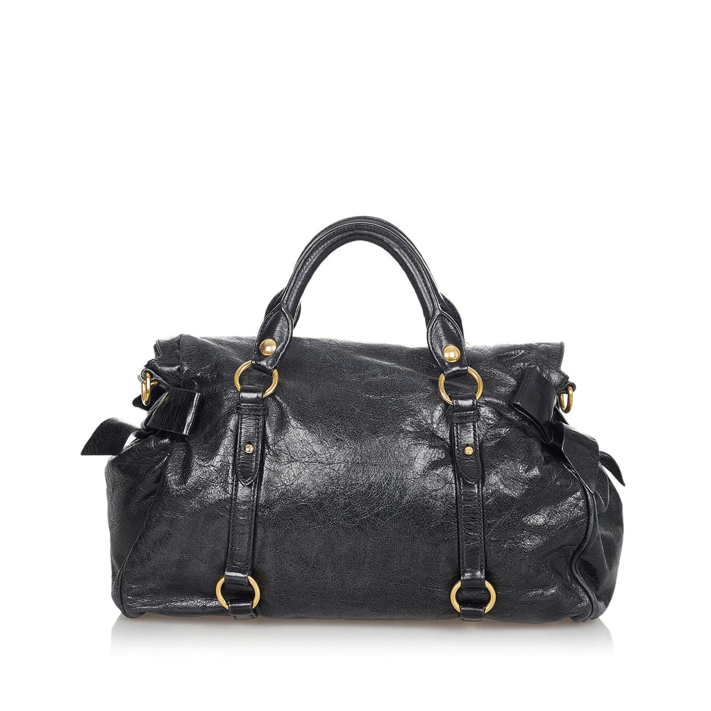 Miu Miu Vitello Lux Bow Handbag (SHG-24188)