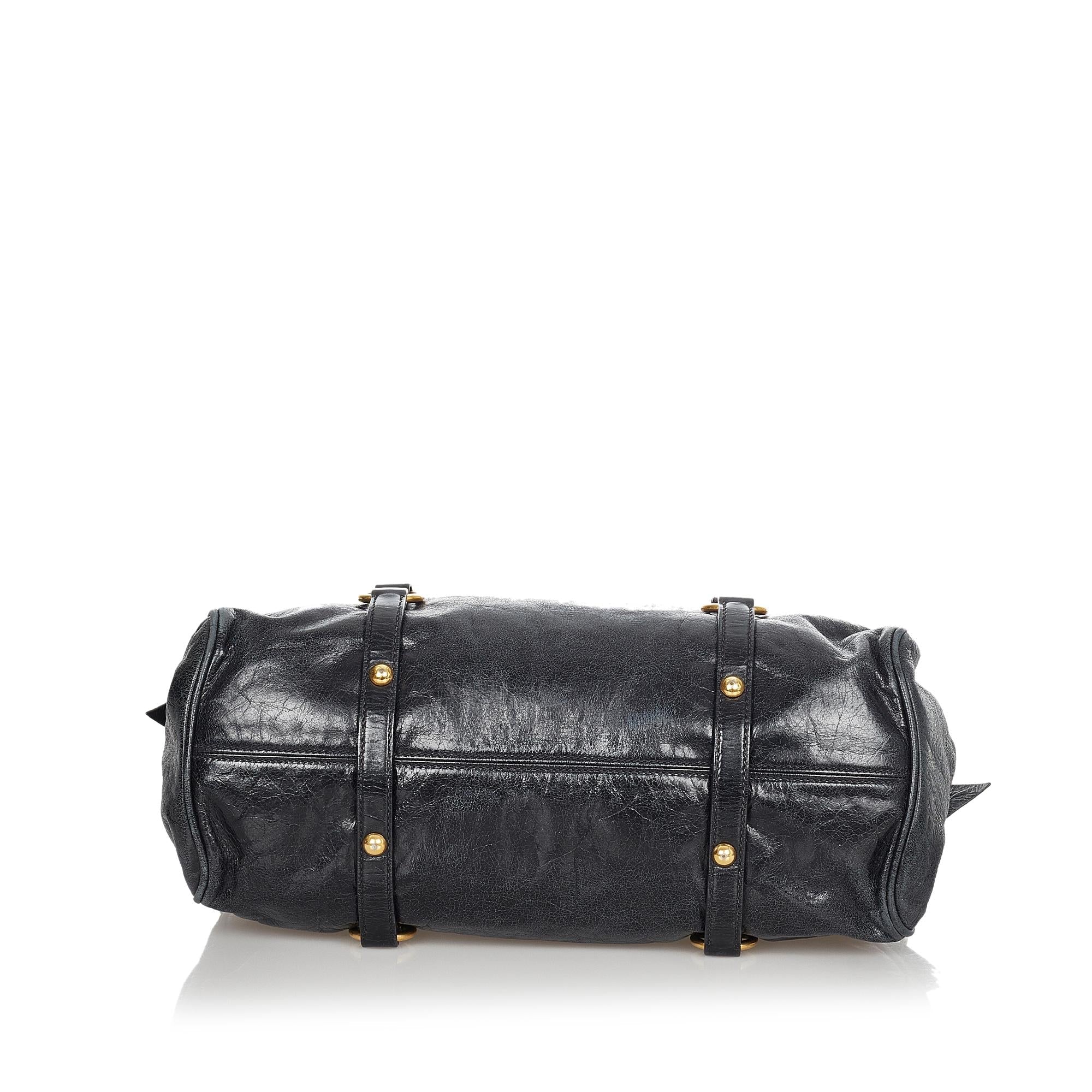 Miu Miu Vitello Lux Bow Handbag (SHG-24188)