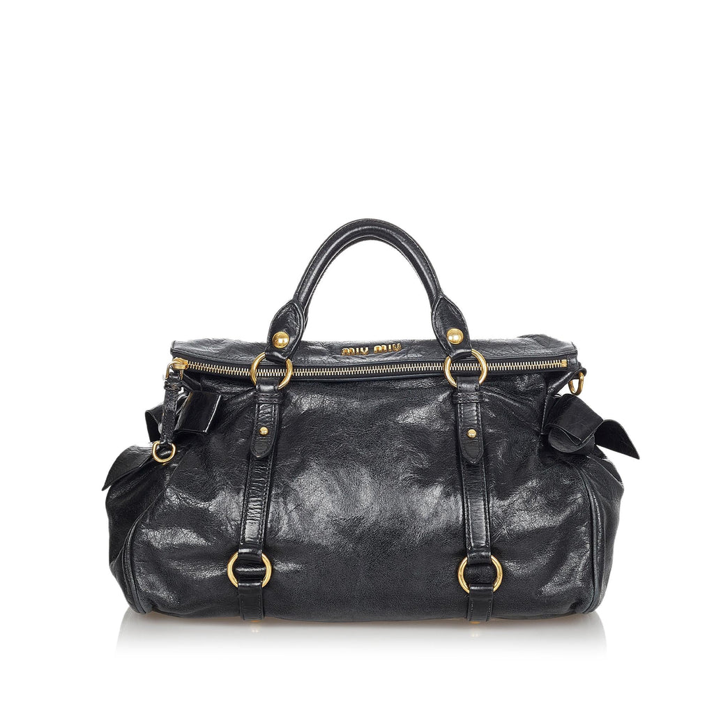 Miu Miu Vitello Lux Bow Handbag (SHG-24188)