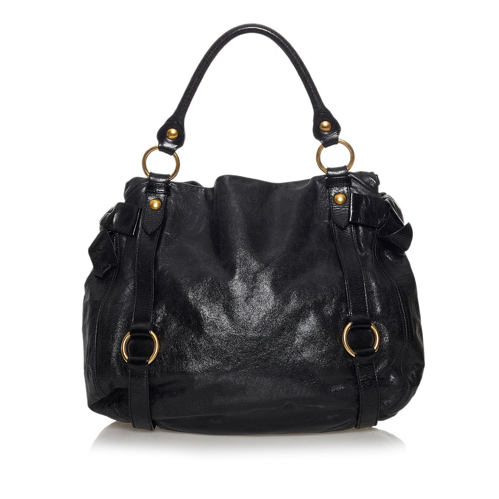 Miu Miu Vitello Lux Bow Handbag (SHG-30687)