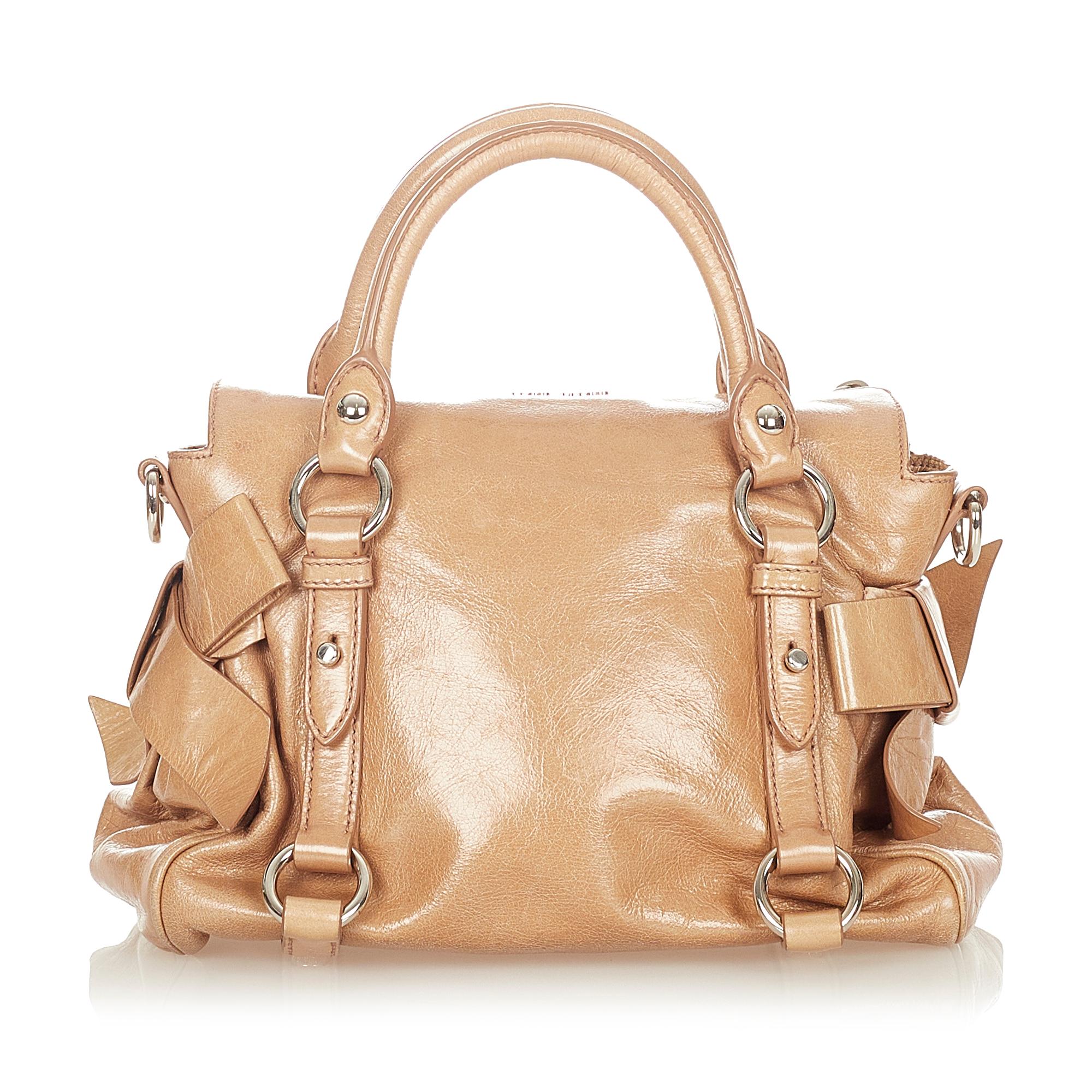 Miu Miu Vitello Lux Bow Satchel (SHG-24134)