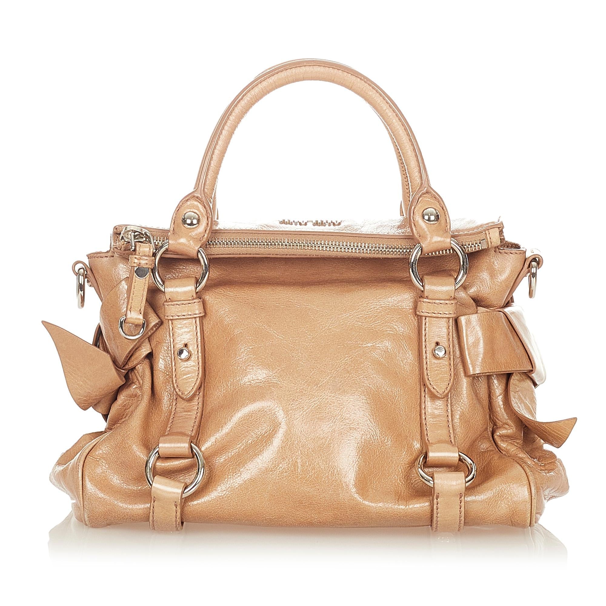 Miu Miu Vitello Lux Bow Satchel (SHG-24134)