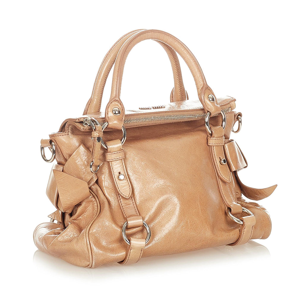 Miu Miu Vitello Lux Bow Satchel (SHG-24134)