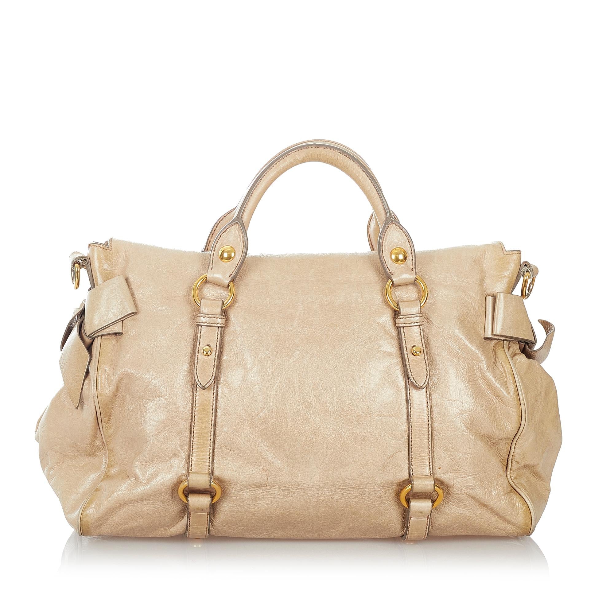 Miu Miu Vitello Lux Bow Satchel (SHG-26919)