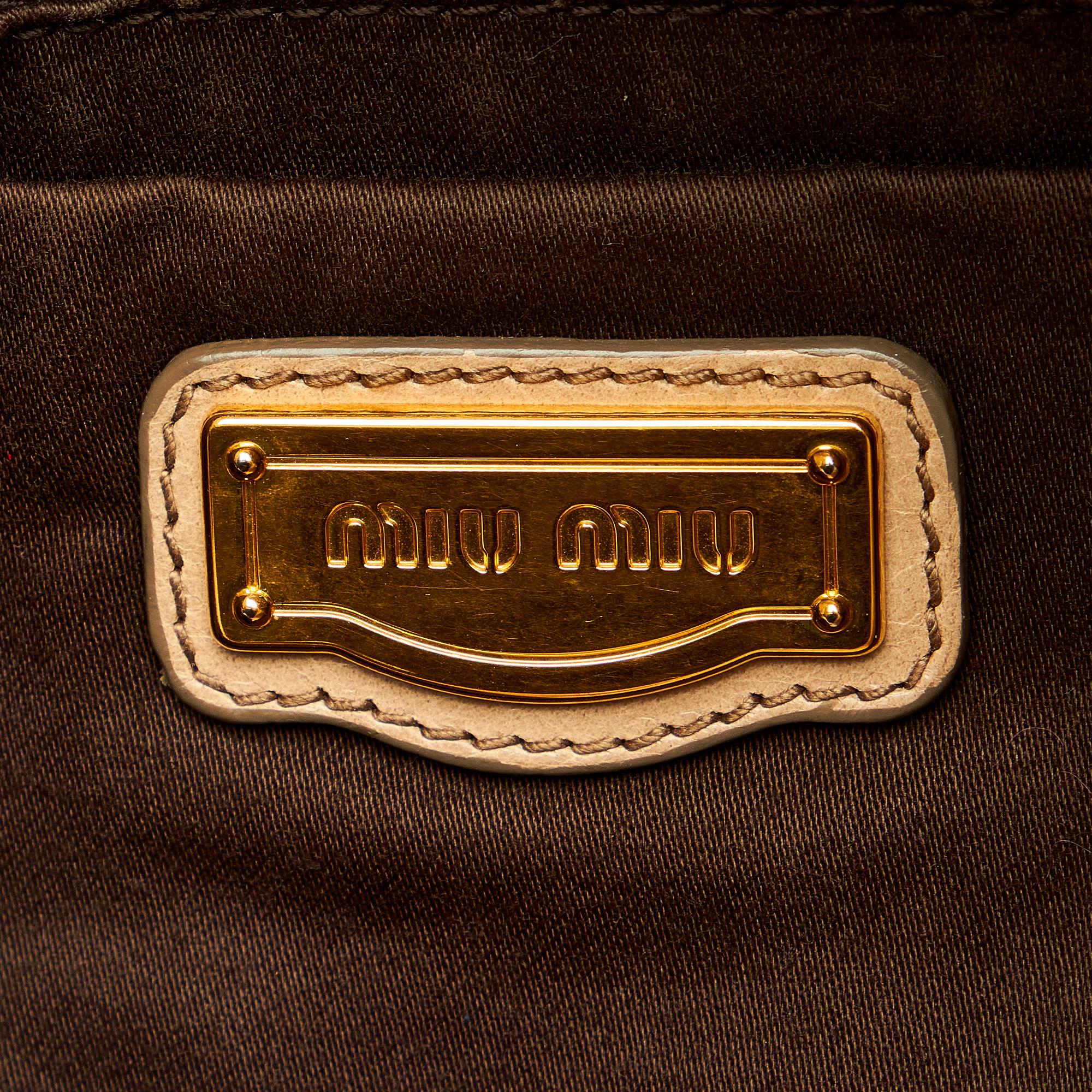 Miu Miu Vitello Lux Bow Satchel (SHG-26919)