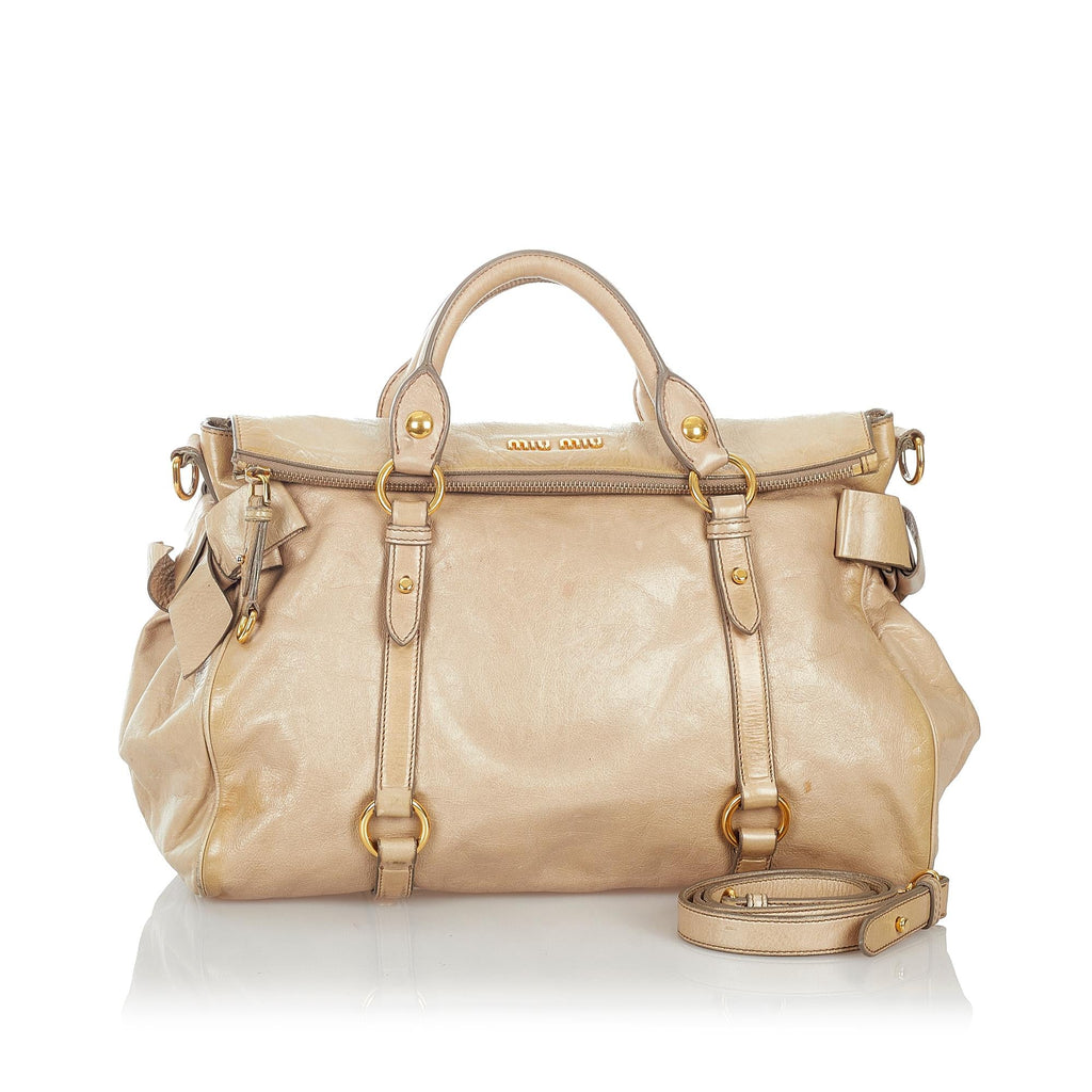 Miu Miu Vitello Lux Bow Satchel (SHG-26919)