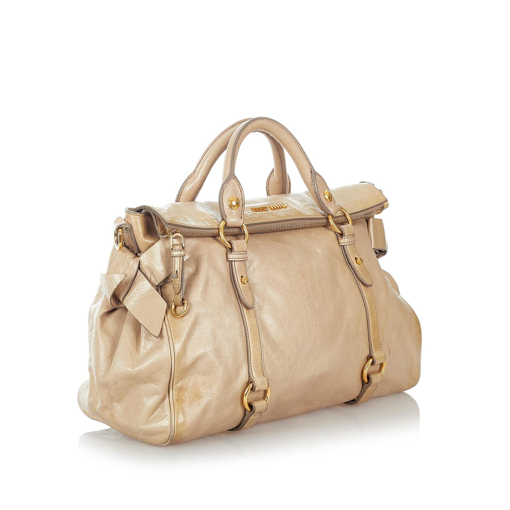 Miu Miu Vitello Lux Bow Satchel (SHG-26919)