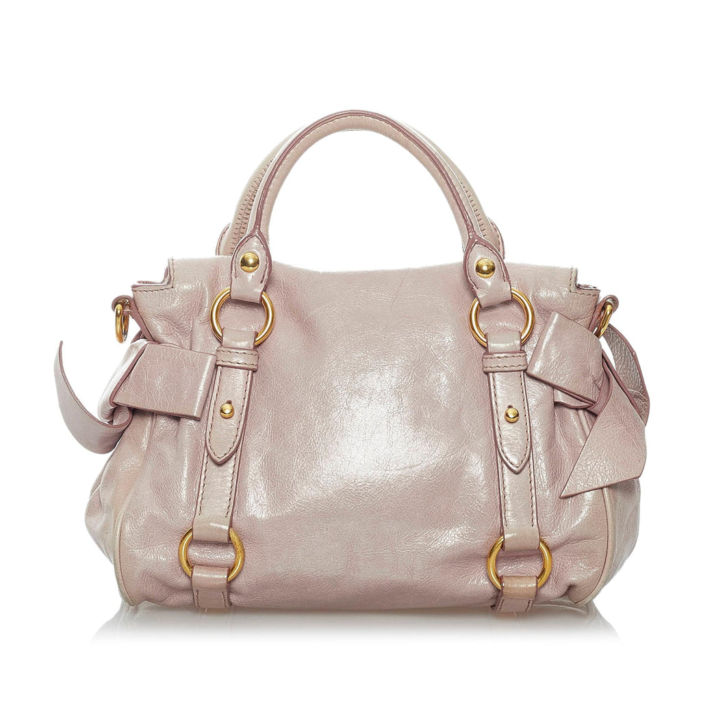 Miu Miu Vitello Lux Bow Satchel (SHG-29491)