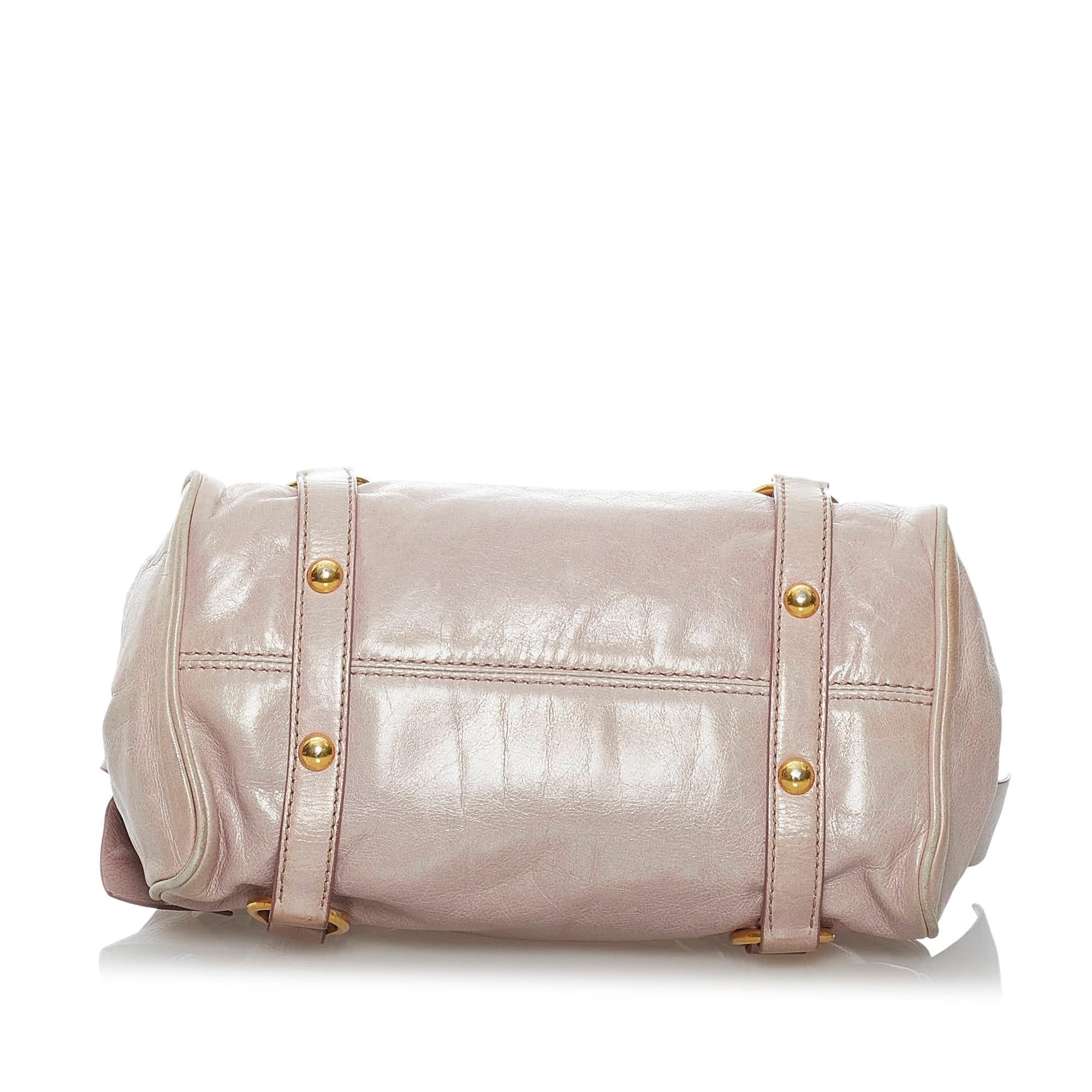 Miu Miu Vitello Lux Bow Satchel (SHG-29491)